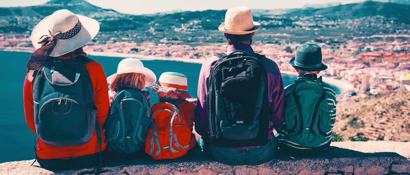 Familie auf einer Städtereise