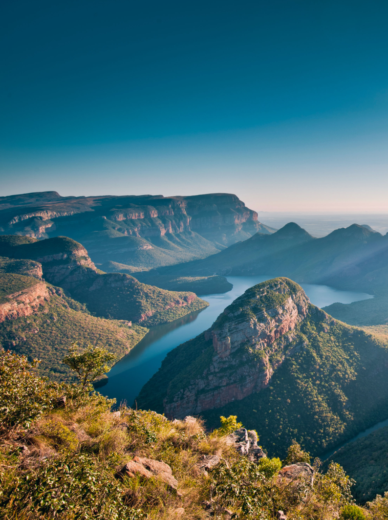 01 Morning sunlights baths the Blyde River Canyon in Mpumulanga, South Africa