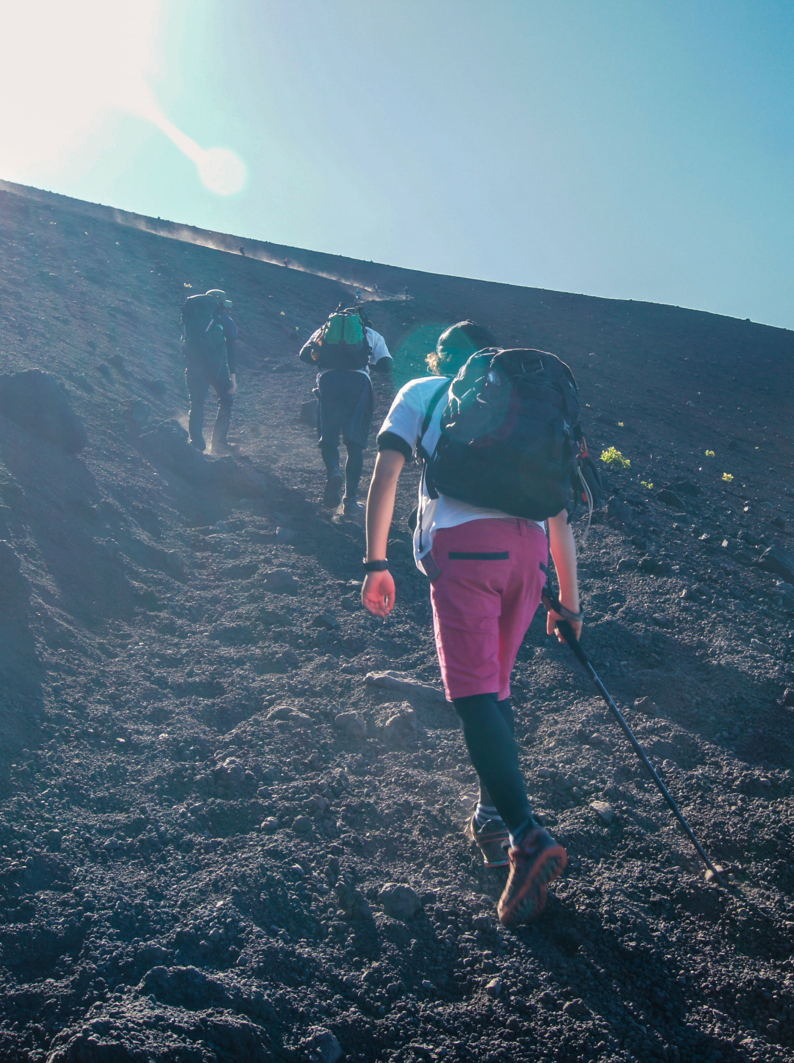 People hiking at Mt.Fuji