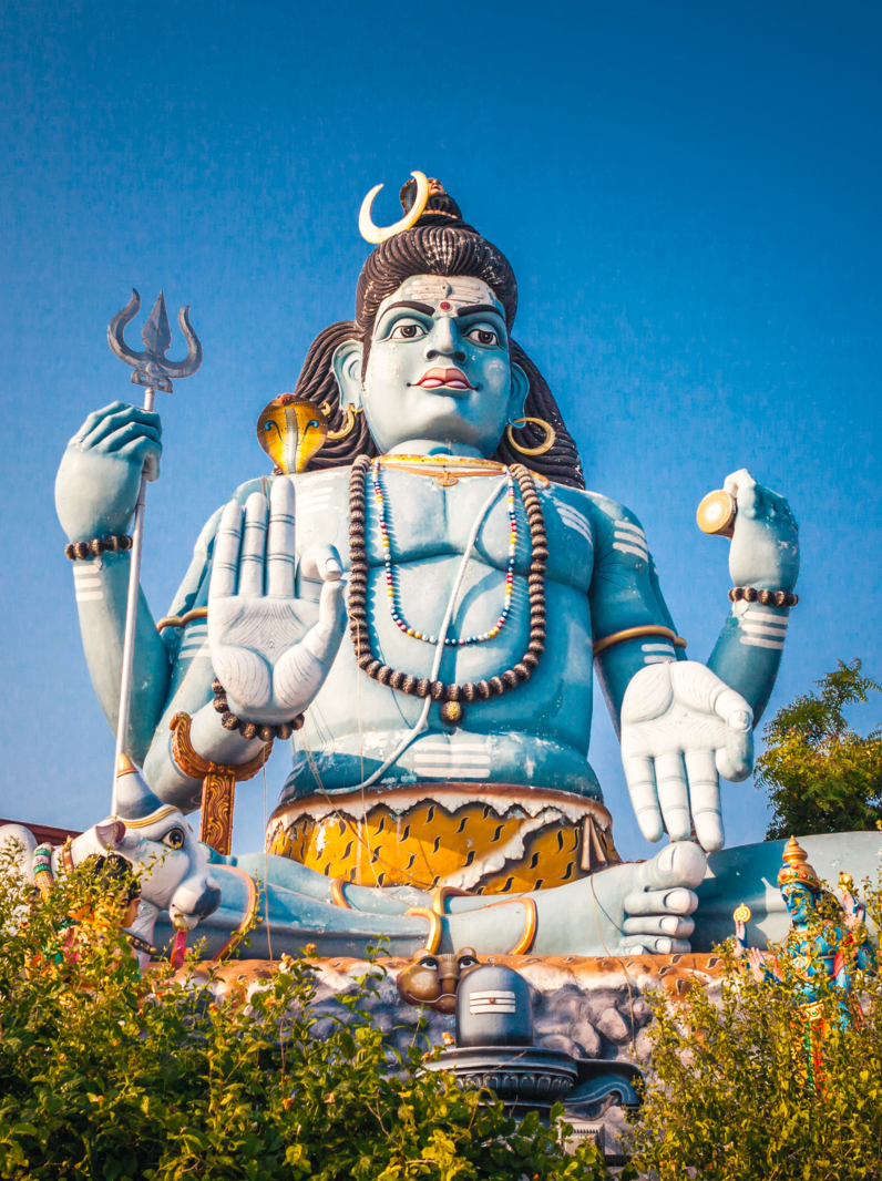 Close up of Shiva God statue at Hindu Koneswaram temple in Trincomalee, Sri Lanka