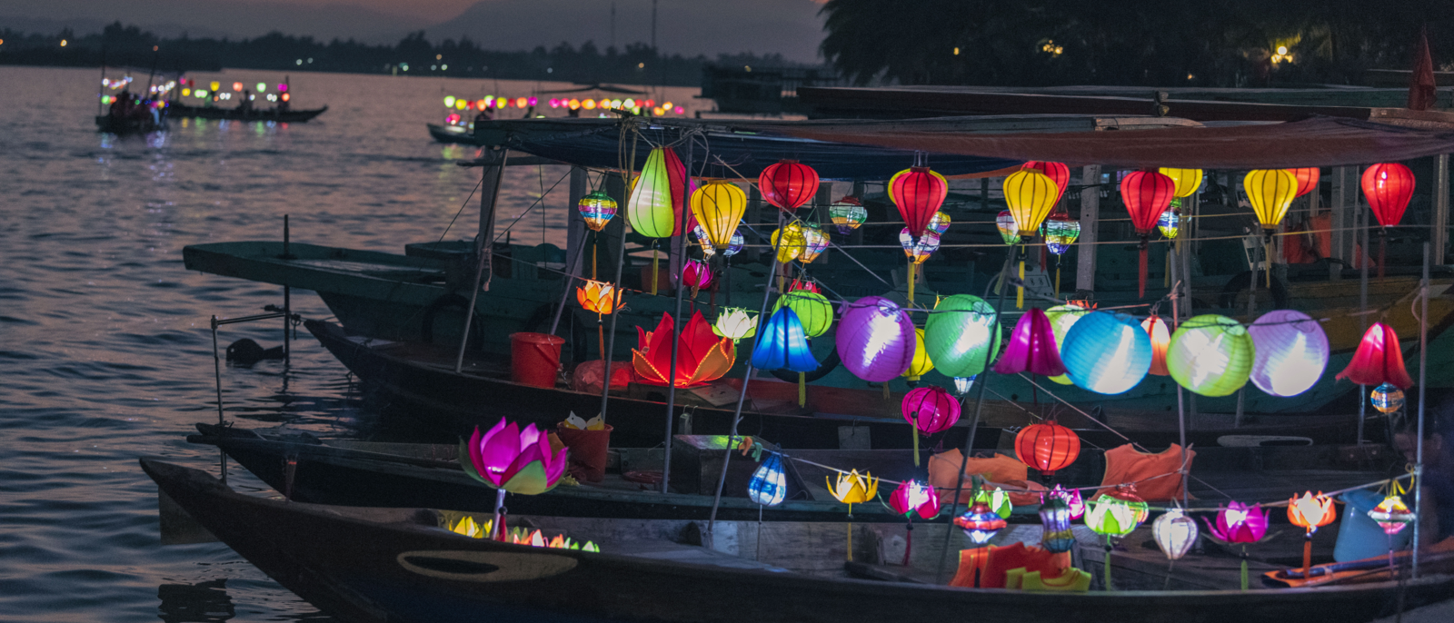 Lanterns and Boat in Hoi An, Vietnam