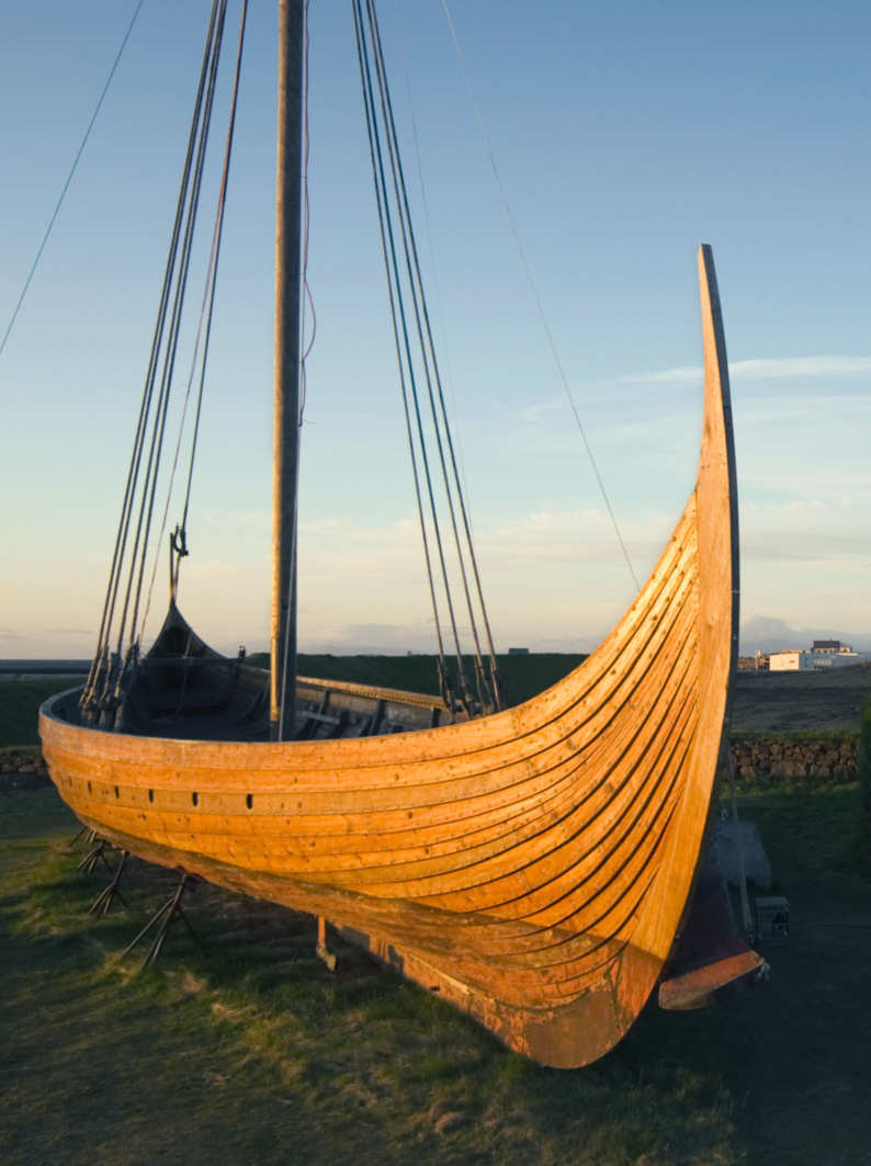 Médiévale bateau viking reconstruction de l'Islande