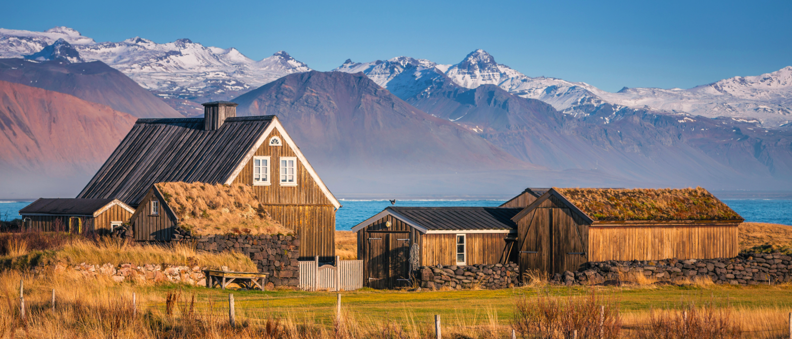 Typical wooden farm on the coast in Snaefellsnes peninsula, Iceland