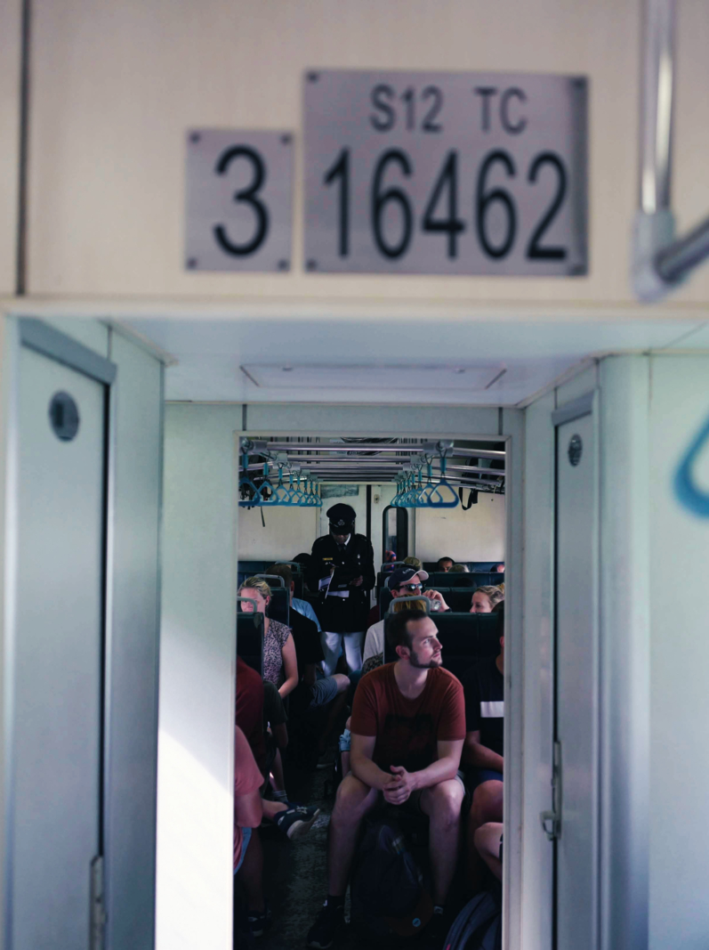 Tourist in the train, Sri Lanka