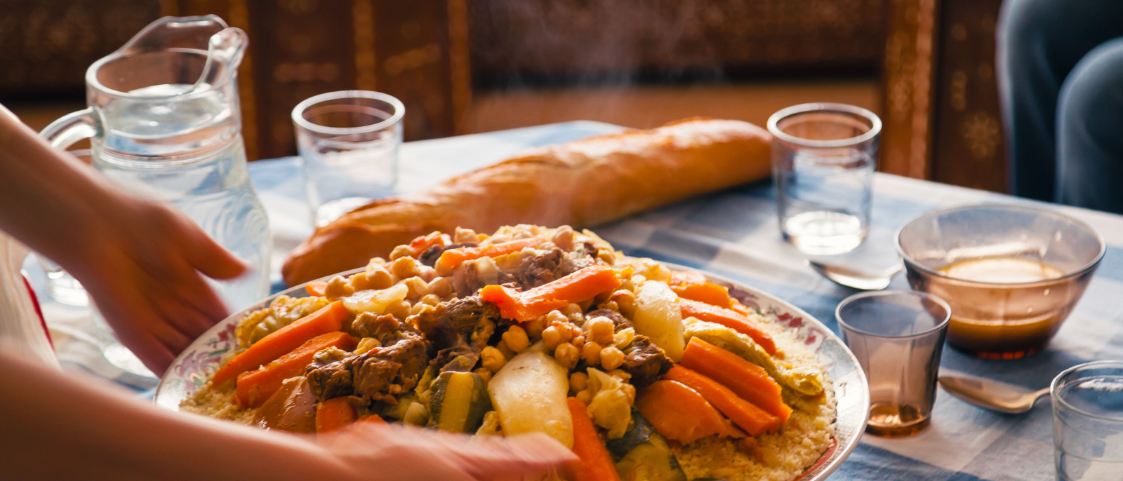 Traditional Moroccan homemade Couscous plate