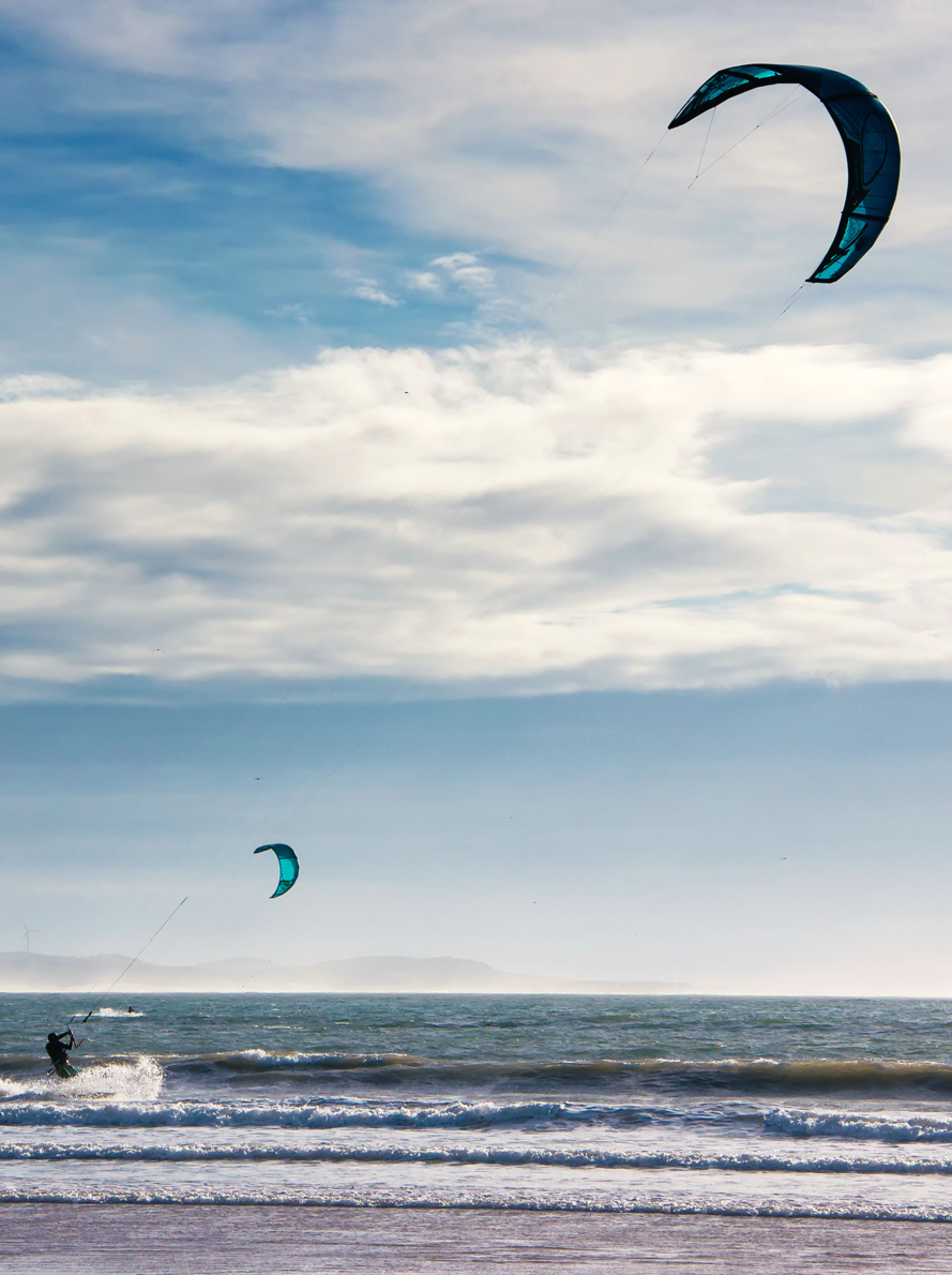 A popular place for kite surfing in Essaouira