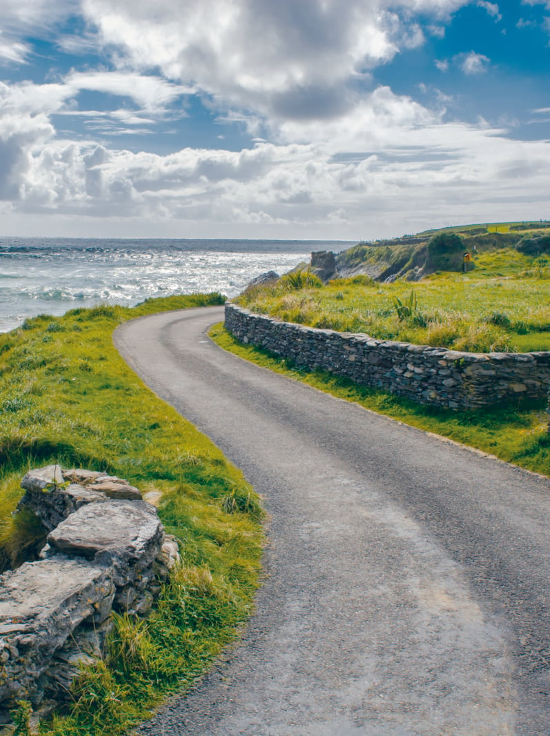 Narrow Coastal Road in Ireland