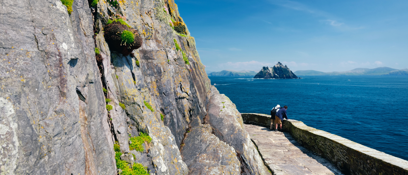 Skellig Michael or Great Skellig, home to the ruined remains of a Christian monastery. Inhabited by variety of seabirds, including gannets and puffins. UNESCO World Heritage Site, Ireland.