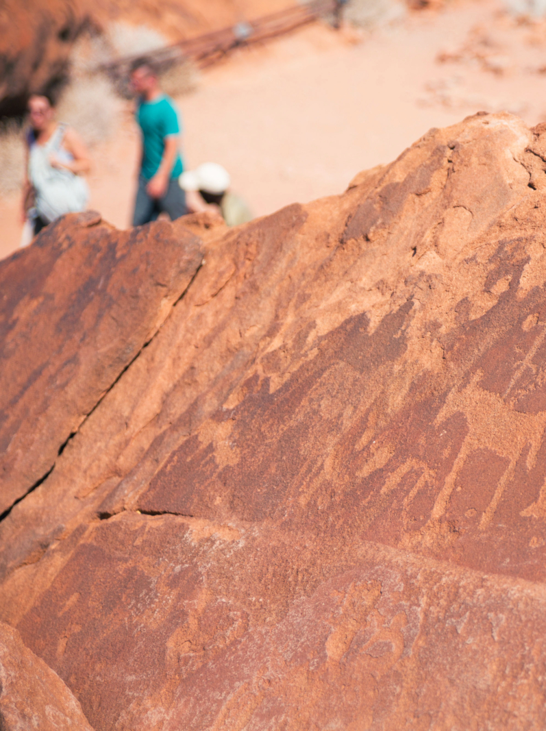 Historic engravings from the Stone Age in Namib