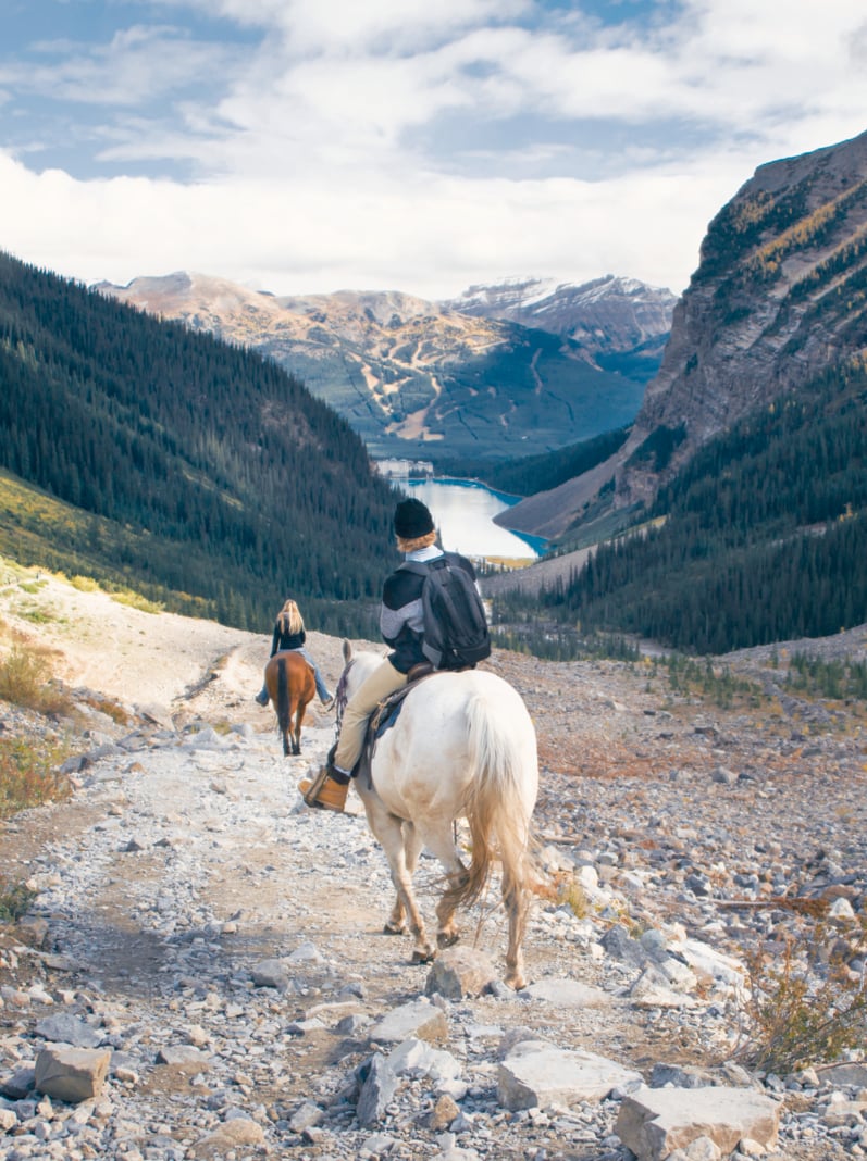 Horseback riding in Lake Louise, Banff National Park, Canada