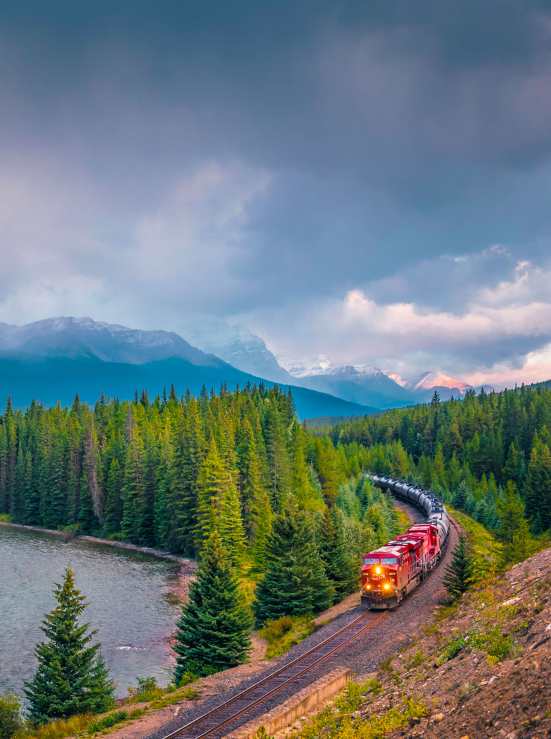 Train - Vehicle, Alberta, Bow Valley Parkway, Canada, Famous Place