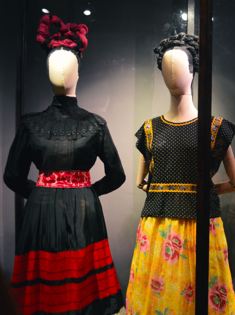 costumes exhibited in the museum of frida kahlo