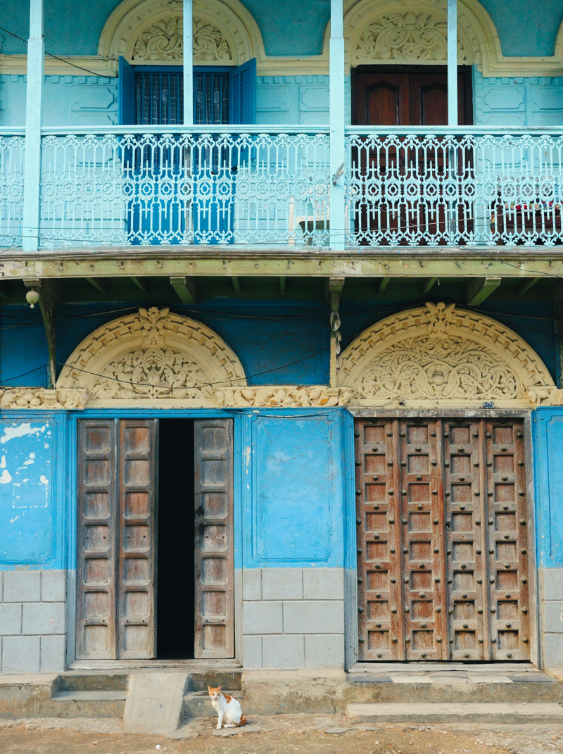 Typical example of an architectural style in Stonetown on Zanzibar, Tanzania