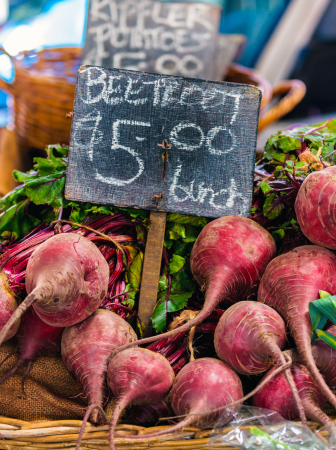 Beetroot for sale at Queen Victoria Market in Melbourne, Australia