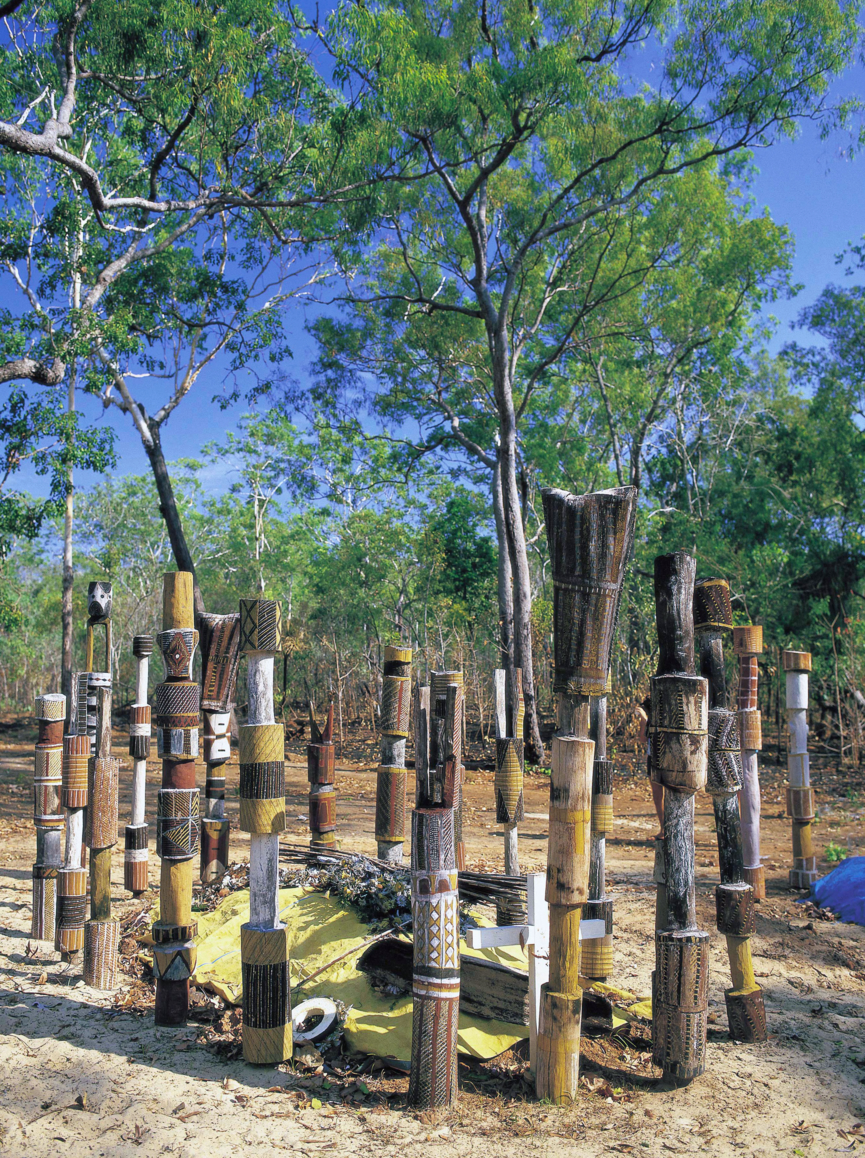 Aboriginal burial site on Melville Island, Northern Territory, Australia