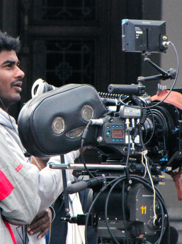 Filming of Bollywood movie "Agent Vinod" on set in Riga, Latvia