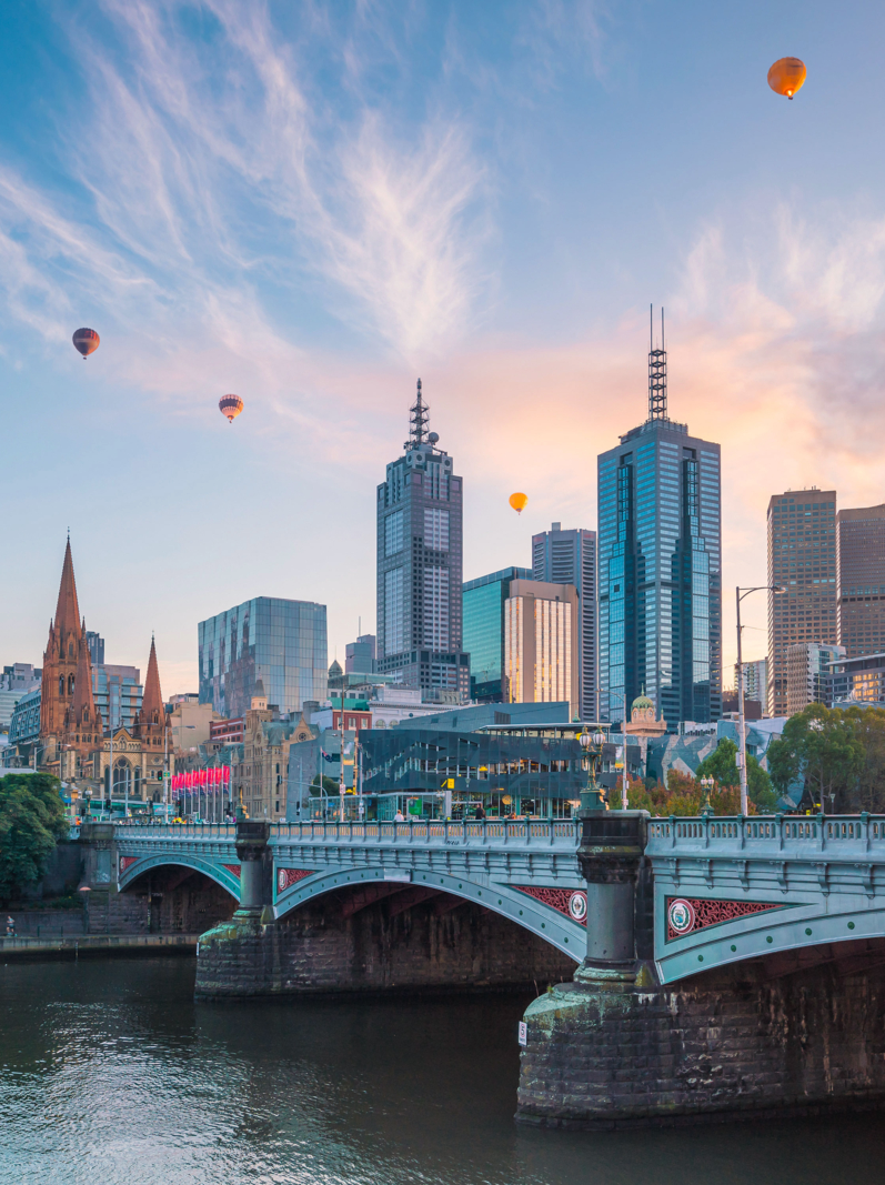 Le ciel de Melbourne au crépuscule en Australie