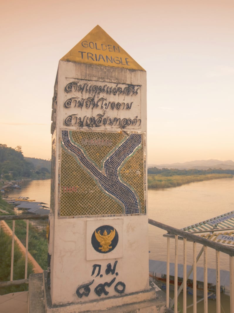 the Golden Triangle of Thailand, Myanmar and Laos in the town of Sop Ruak at the mekong river in the golden triangle in the north of the city Chiang Rai in North Thailand.