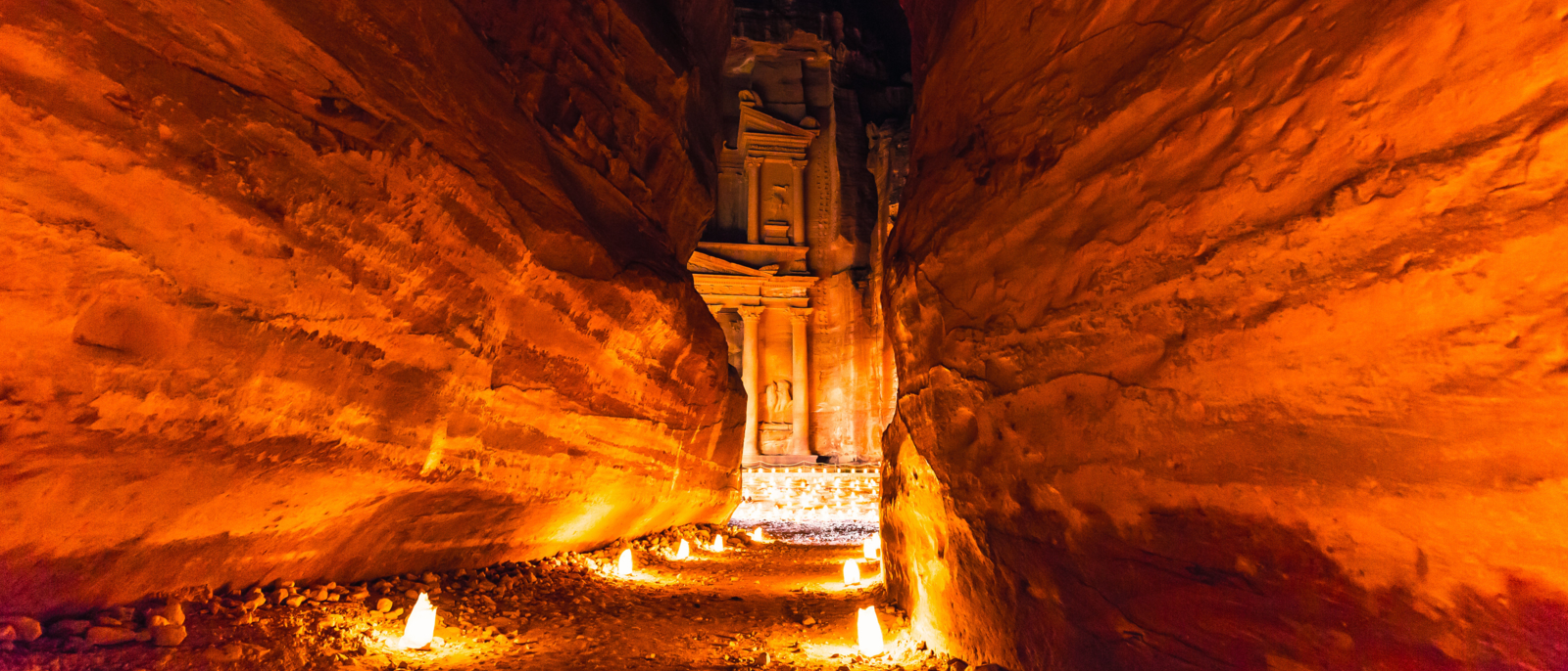 Petra la nuit en Jordanie