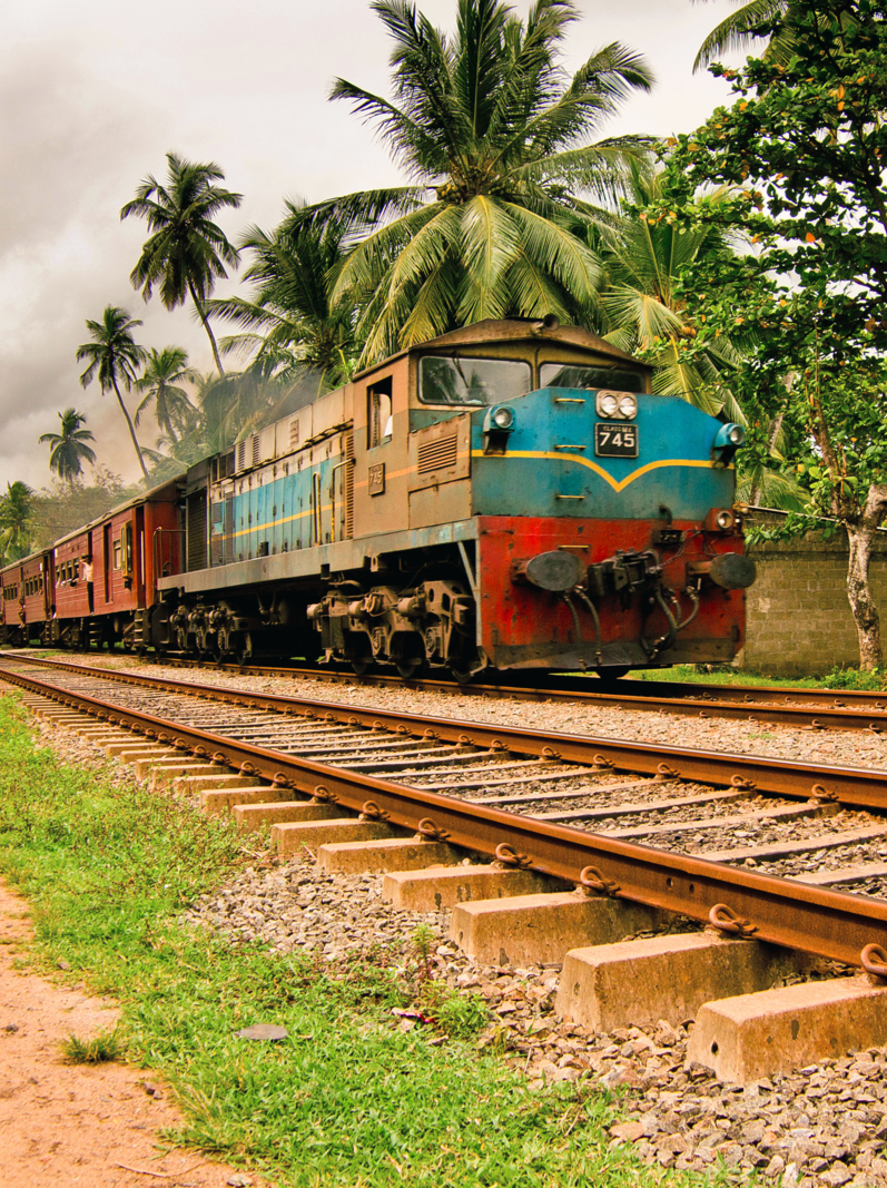 Train indien sur chemin de fer