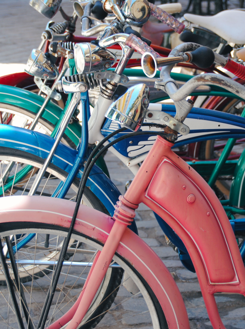 vintage Cuban and colorful bicycles