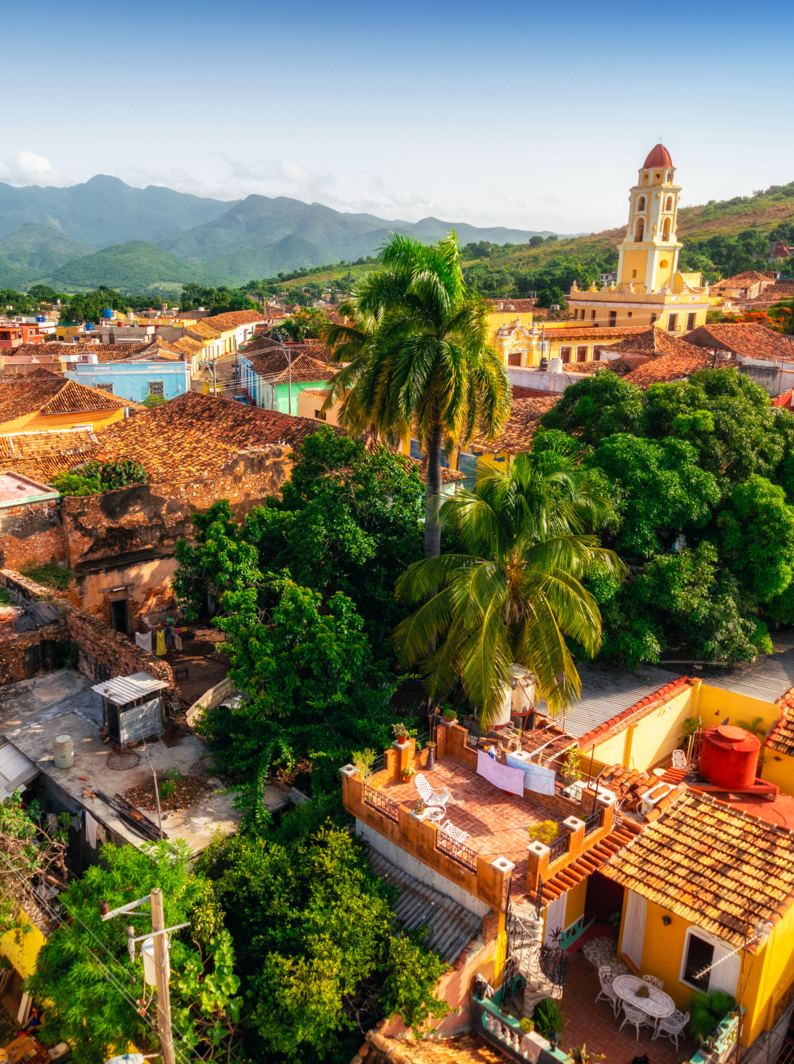 Aerial view of Trinidad in the morning. Cuba