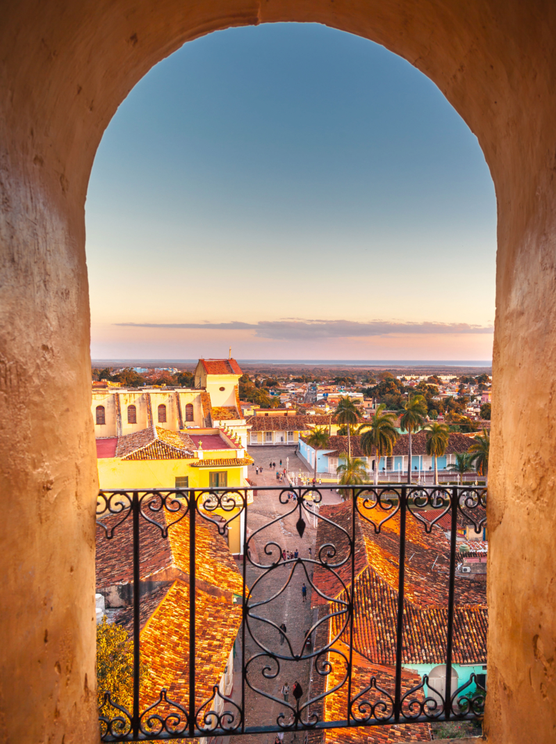 Stunning views over Trinidad de Cuba from inside the bell tower of the church